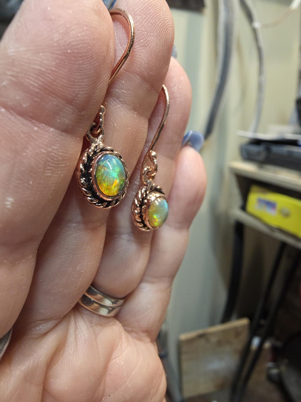 Opal Drop Earrings in Copper - Women Jewelry